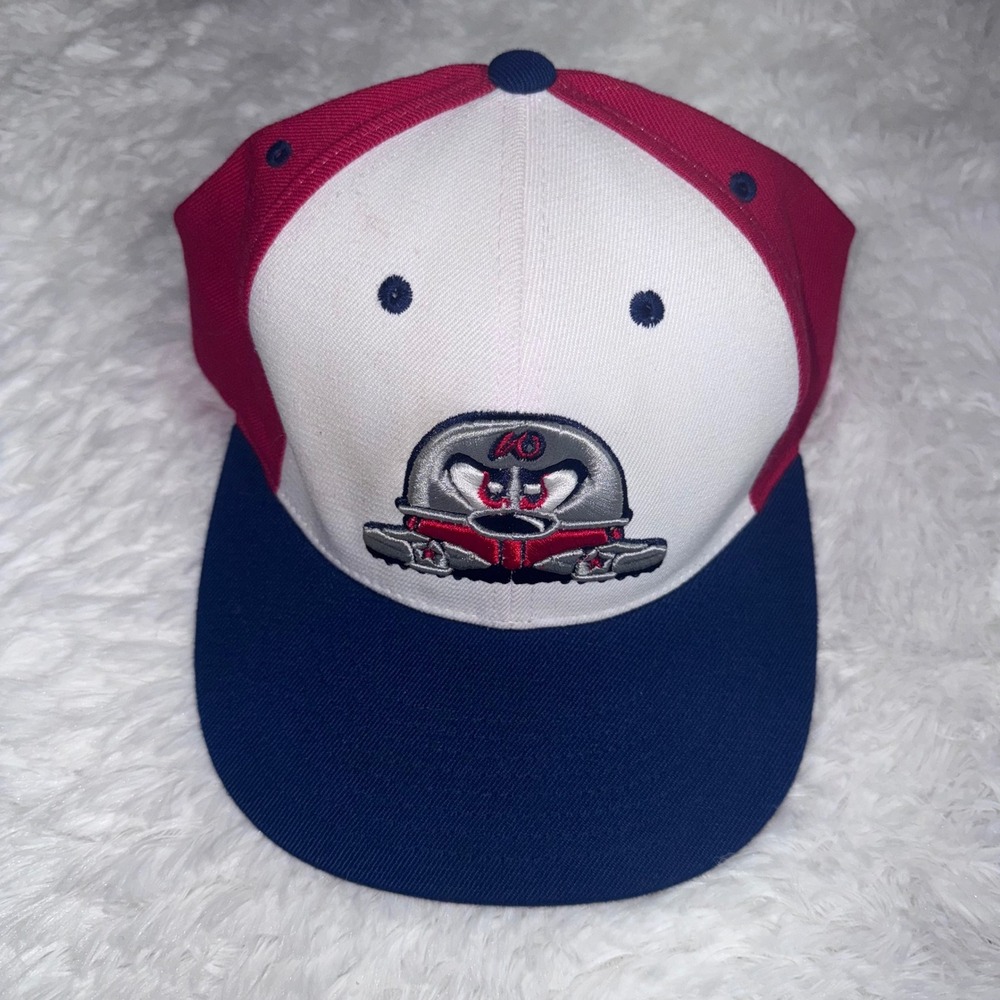 Zephyr Valley League Baseball Hat Mens M Red White Blue Excellent Flat Brim‎ Cap
